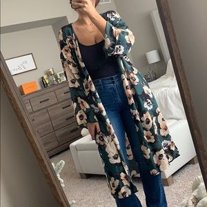 Green Floral Kimono